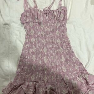 Pink and White Smocked Dress